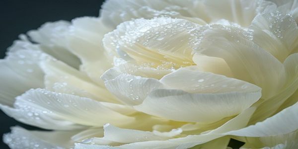 Светлые тычинки и кремовые лепестки пиона